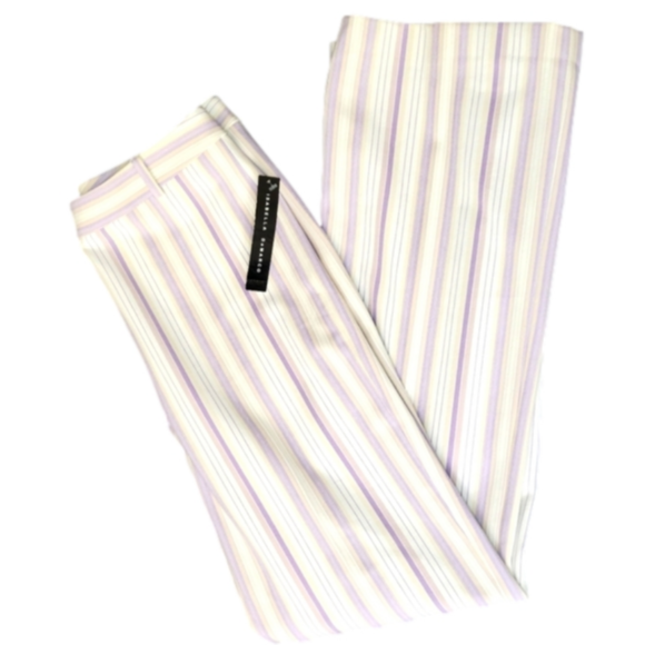 ISABELLA DeMARCO Pants - NWT ISABELLA DeMARCO Amethyst Stripe Straight Leg High Rise Pants